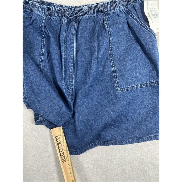 New GW Sport Pull On Blue Denim Shorts Women's 3X Stretch elastic Waist Drawstri - Picture 5 of 7